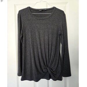 Yidarton Charcoal Long Sleeve Twist Knot Tunic